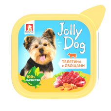 Консервы мясные для собак «Jolly Dog», телятина с овощами, 100г